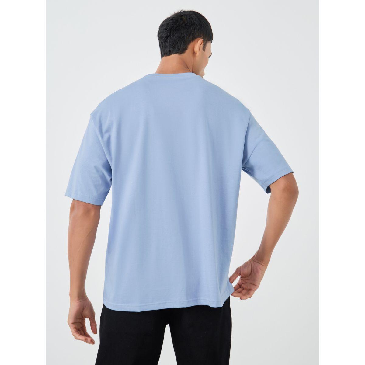 تيشيرت فضفاض بياقة ضيقة وأكمام قصيرة-men-clothing-tshirtsandpolos-tshirts-image-4