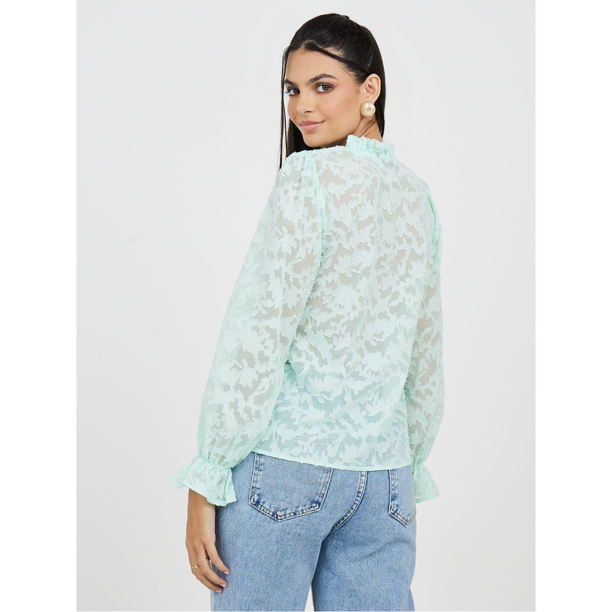 Styli Jacquard V Neck Regular Fit Blouse-women-clothing-shirtsandblouses-blouses-image-6