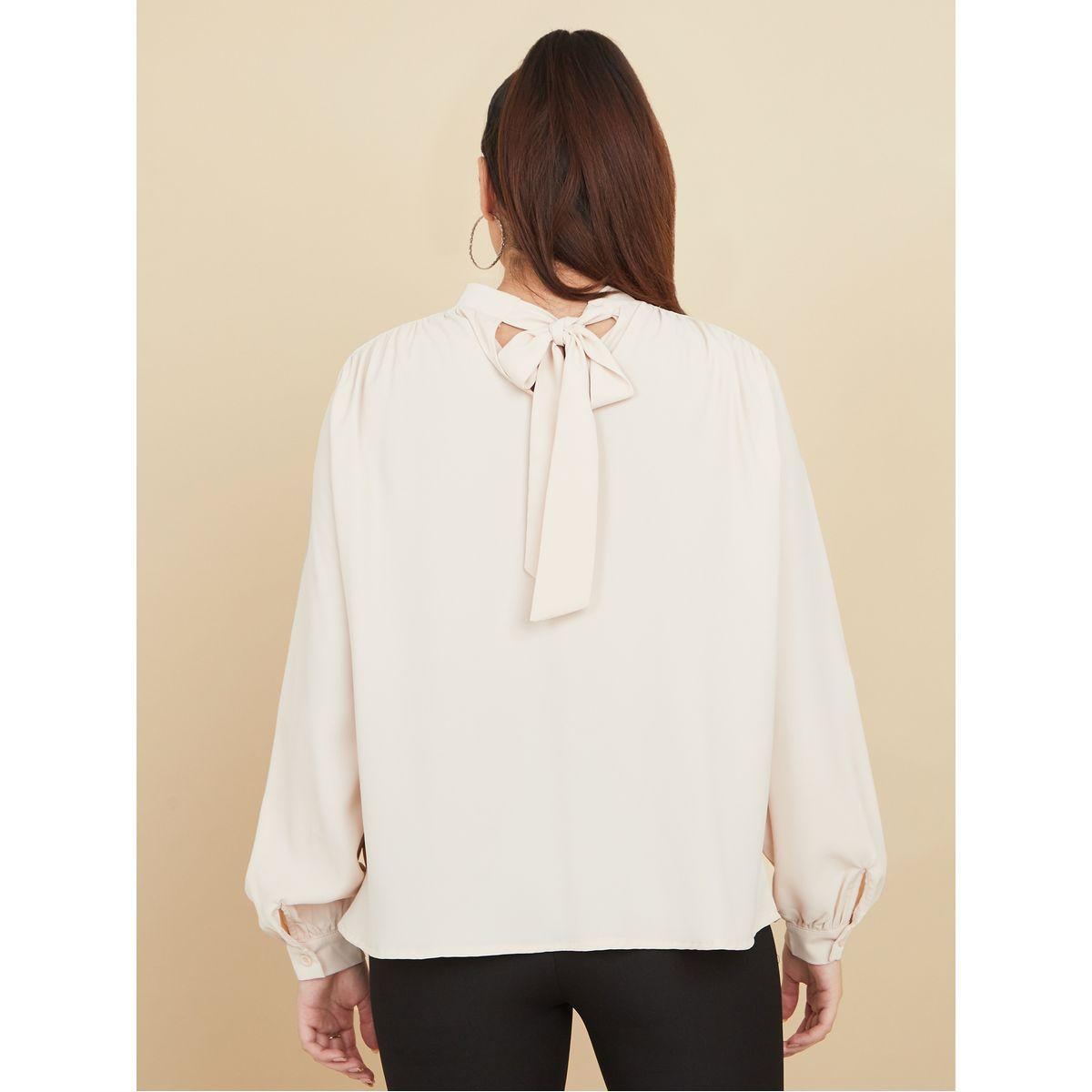 Styli High Neck Regular Fit Blouse with Tie Back-women-clothing-shirtsandblouses-blouses-image-6