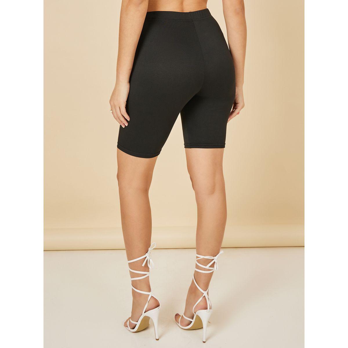 Styli Elastic Waistband Fitted Biker Shorts-women-clothing-bottoms-shorts-image-4