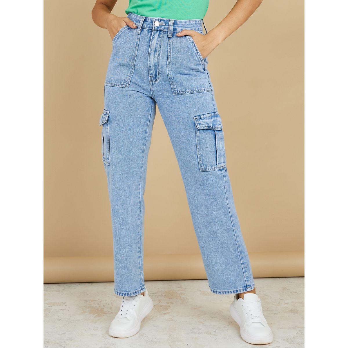 Styli High Rise Cargo Relaxed Fit Jeans-women-clothing-bottoms-jeans-image-1