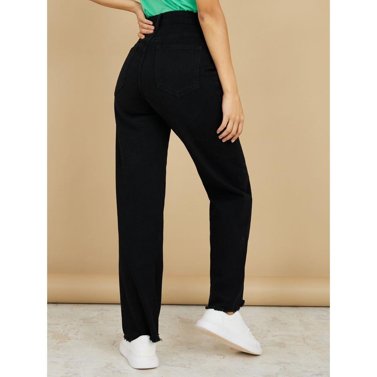 جينز بقصة مستقيمة وخصر عالي-women-clothing-bottoms-jeans-image-4