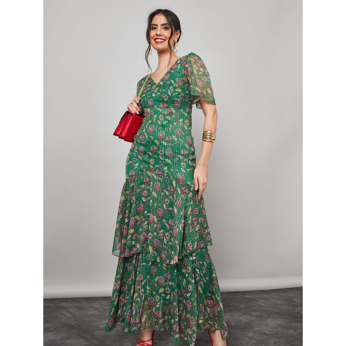 فستان طويل بطبقات ومطبع بزهور-women-clothing-dresses-image-1