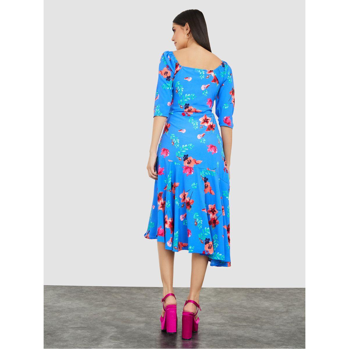 فستان ميدي مطبع بزهور-women-clothing-dresses-image-4