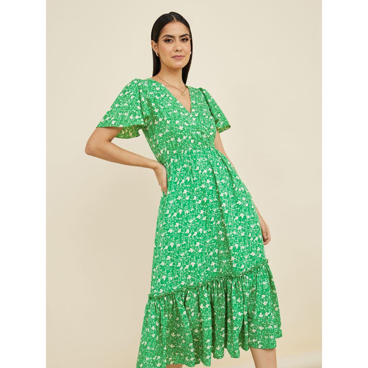 فستان ميدي باكمام قصيرة-women-clothing-dresses-image-1