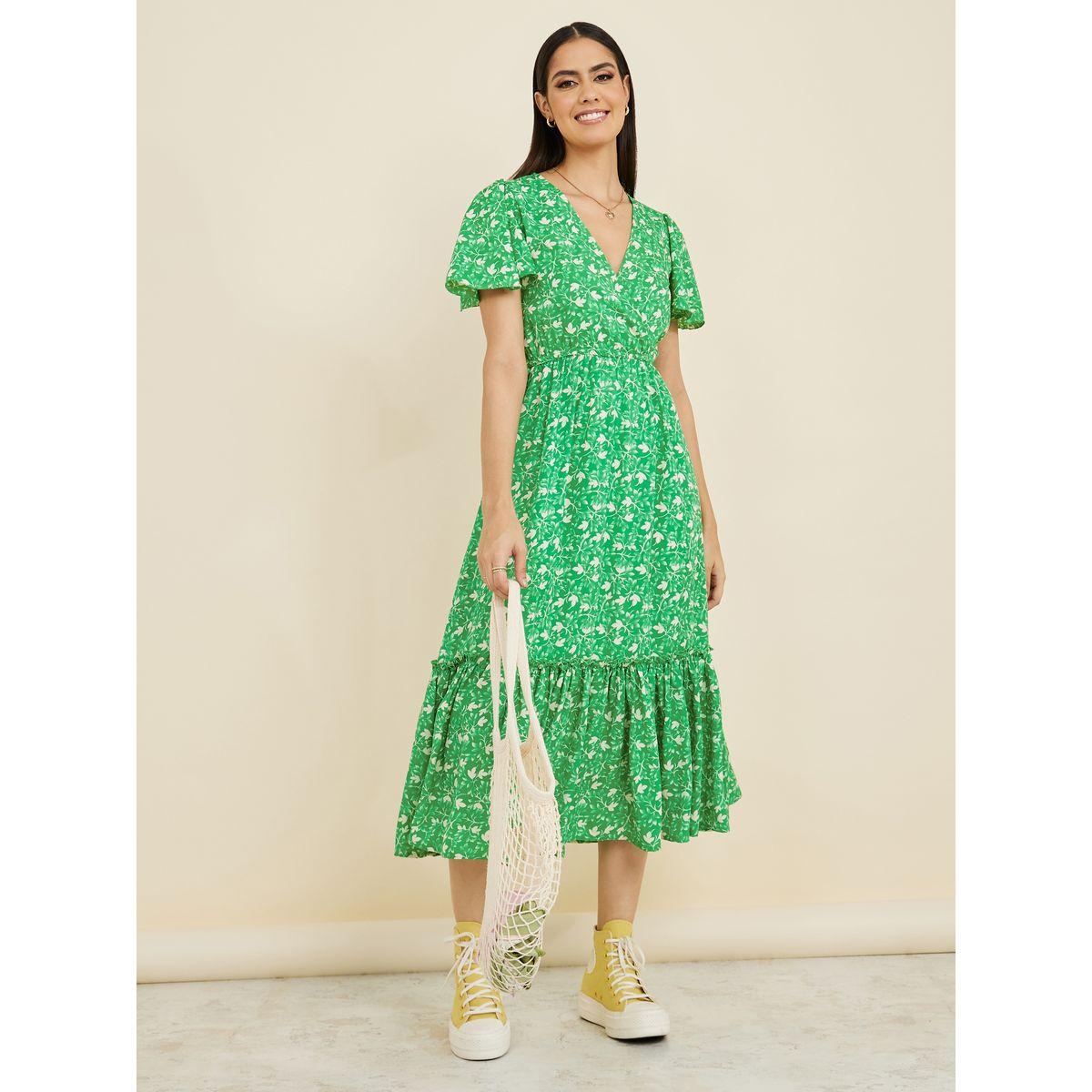 Styli Short Sleeves Floral Print Tiered Midi Dress-women-clothing-dresses-image-2
