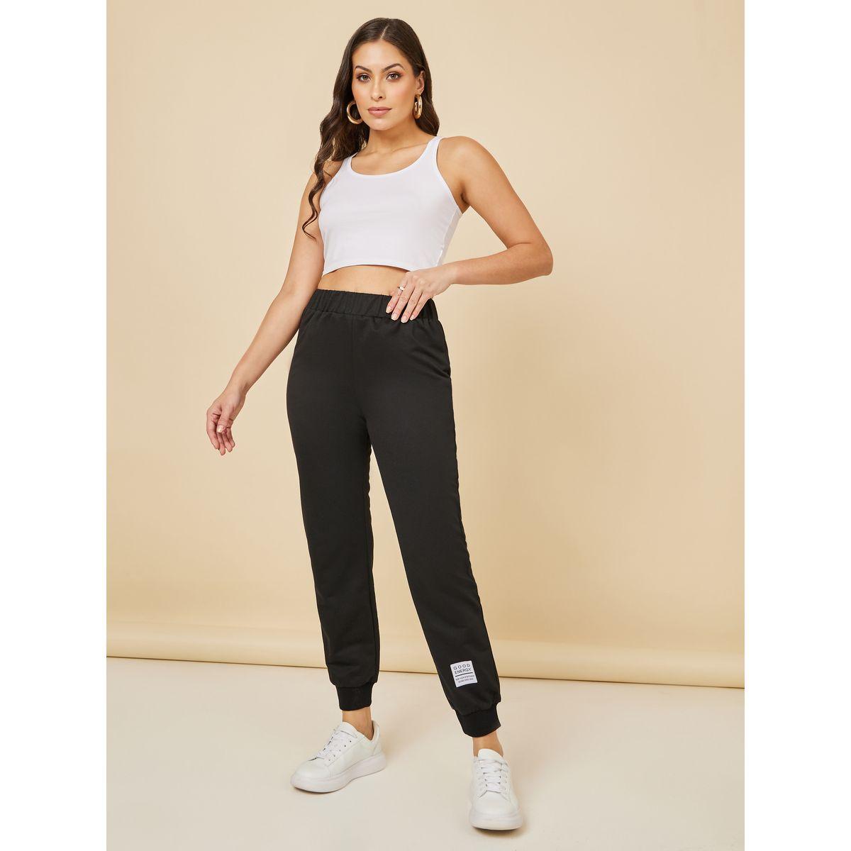 Styli Elastic Waist Patch Detail Joggers-women-clothing-bottoms-joggers-image-2
