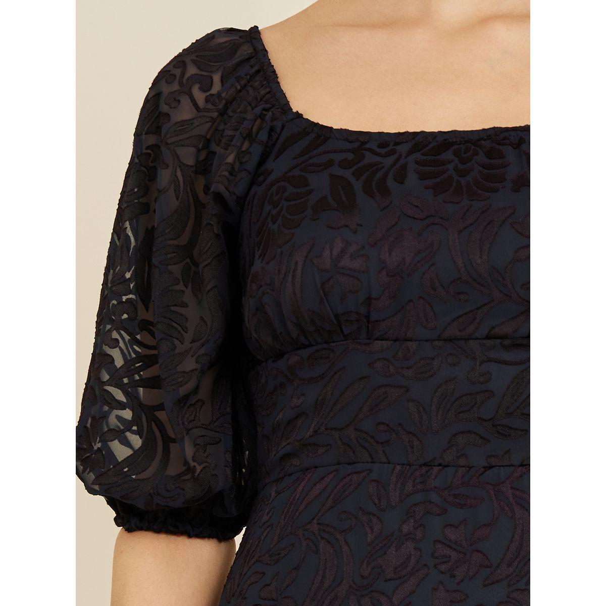 فستان ميدي جاكار باكمام قصيرة-women-clothing-dresses-image-3