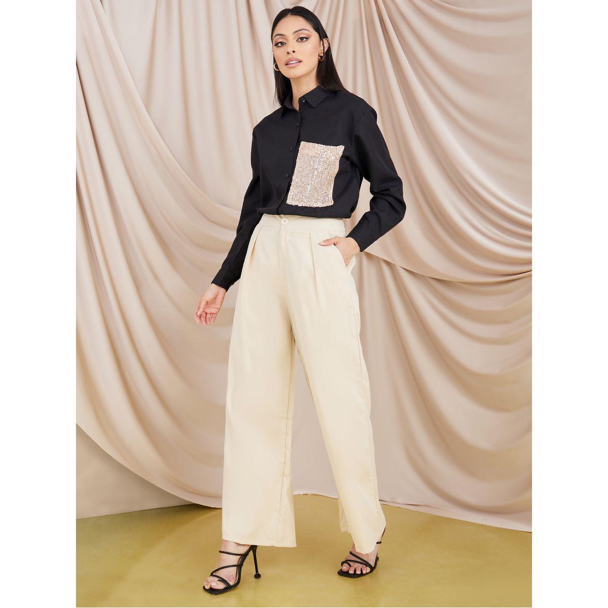 Styli Sequin Pocket Detail Long Sleeve Shirt-women-clothing-shirtsandblouses-shirts-image-2