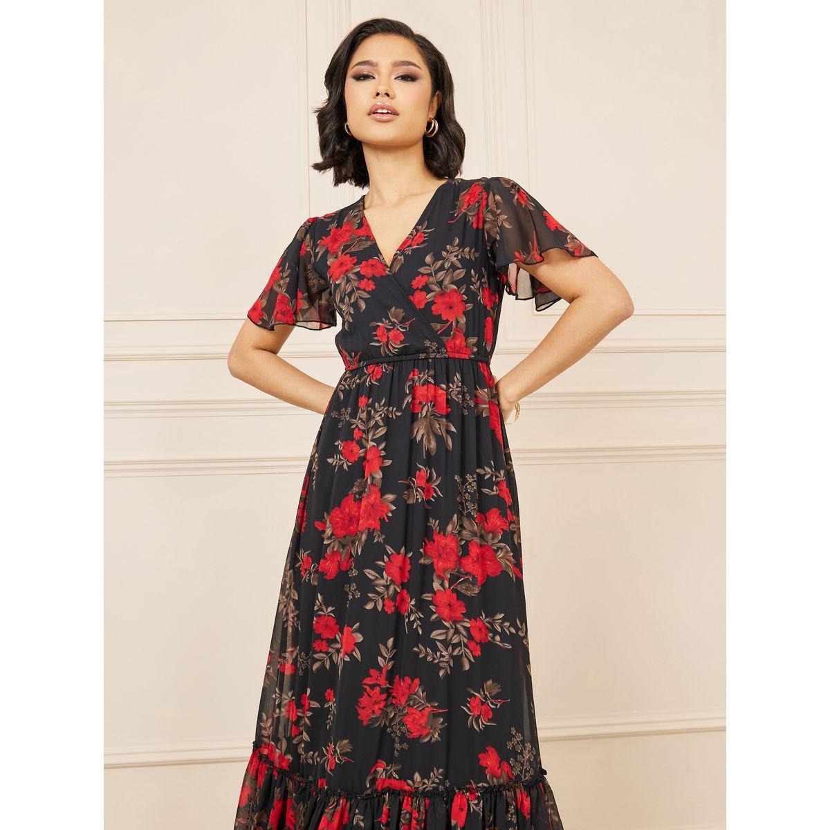 فستان ميدي مطبع بزهور مع كسرات-women-clothing-dresses-image-2