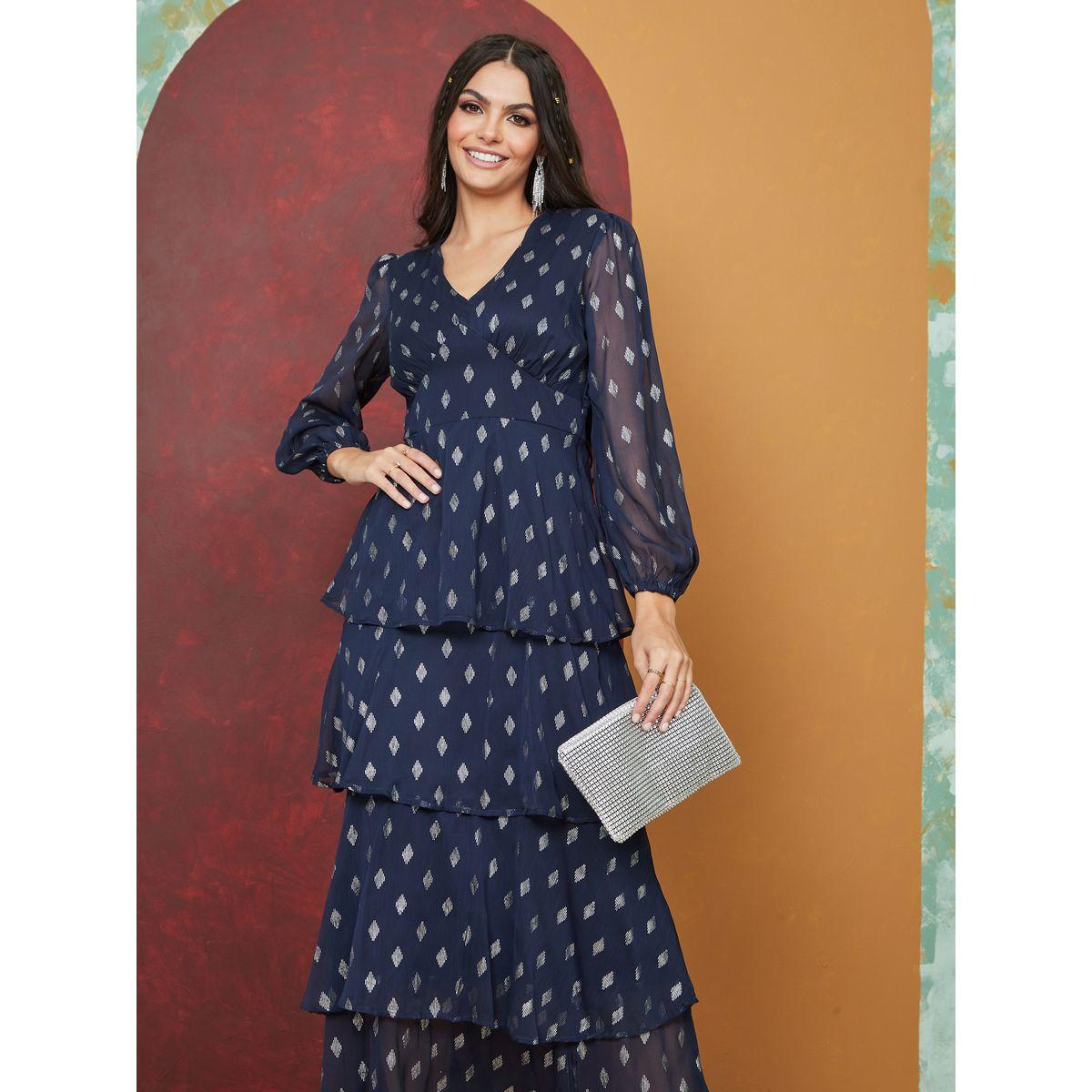 Styli Aztec Print Tiered Maxi Dress-women-clothing-dresses-image-2