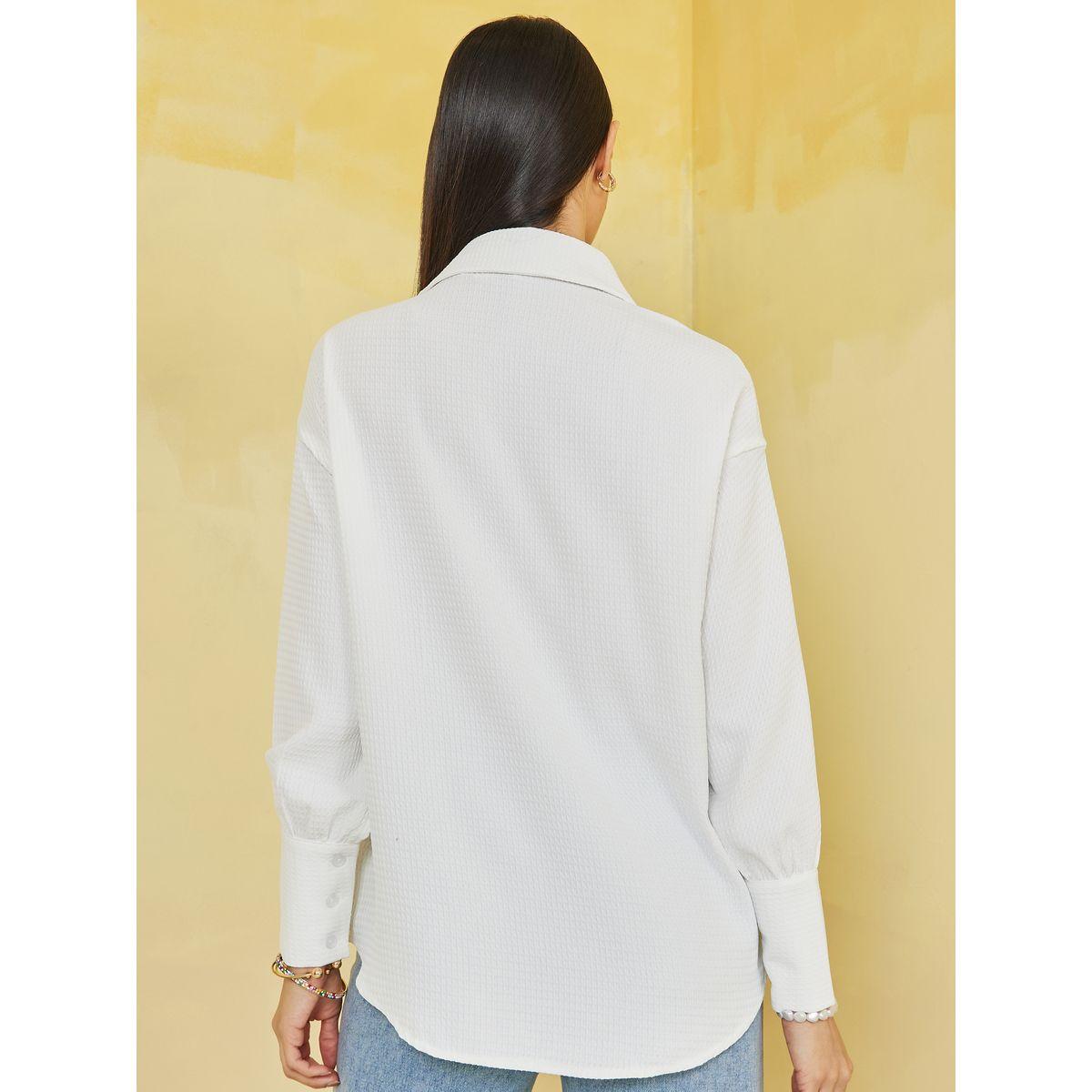Styli Textured Knit Colorblock Boxy Shirt-women-clothing-shirtsandblouses-shirts-image-5