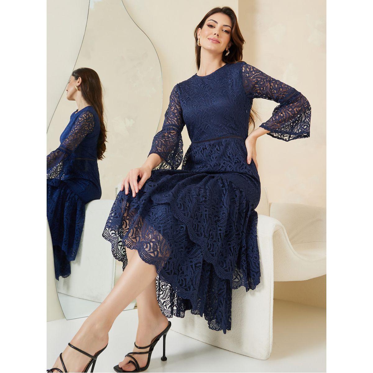 فستان ميدي بتداخلات دانتيل-women-clothing-dresses-image-1
