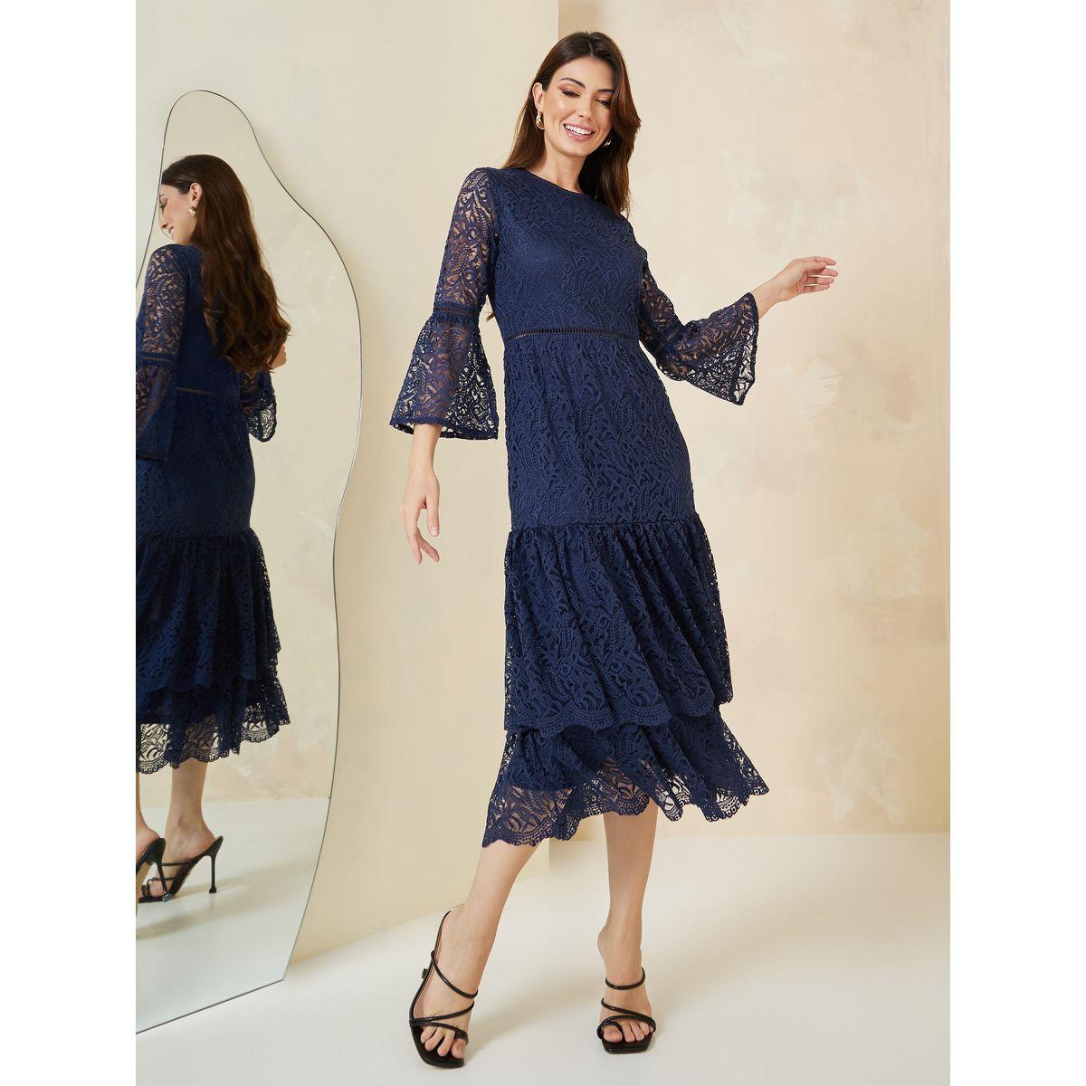 Styli Lace Insert Layered Midi Dress-women-clothing-dresses-image-2