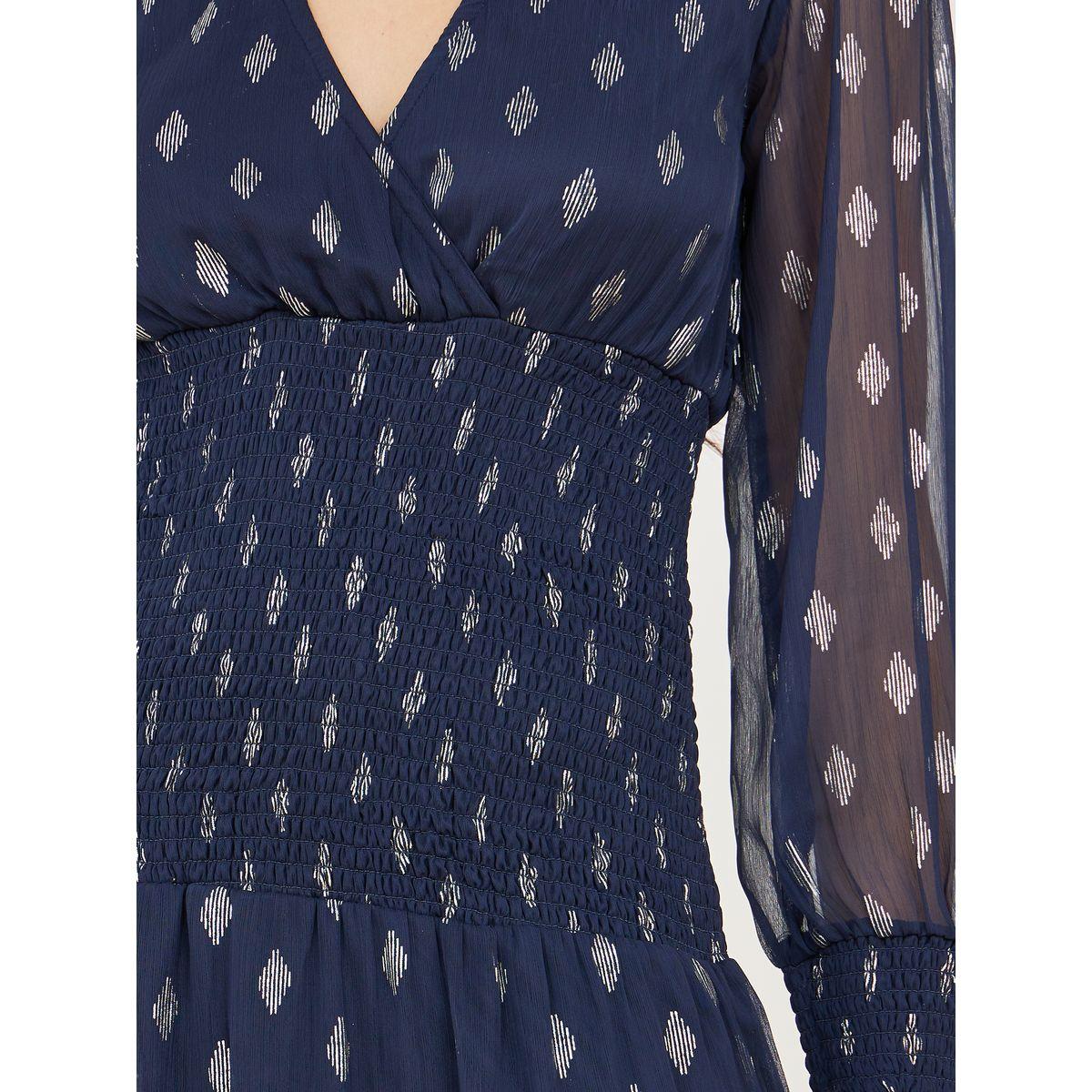 Styli Foil Print Ruffle Asymmetric Hem Tiered Midi Dress-women-clothing-dresses-image-3