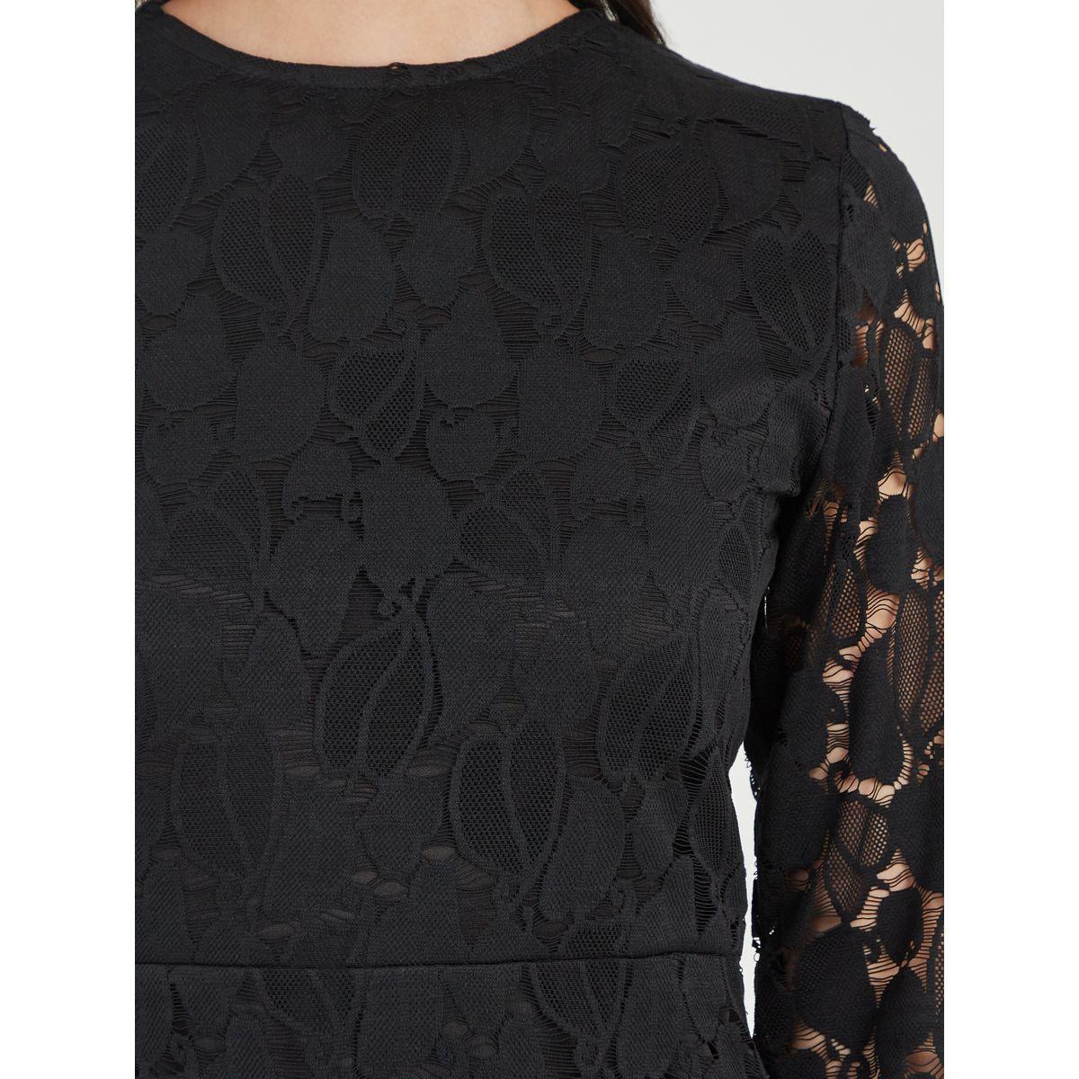 Styli 3/4 Sleeves Lace Insert Sheath Midi Dress-women-clothing-dresses-image-3