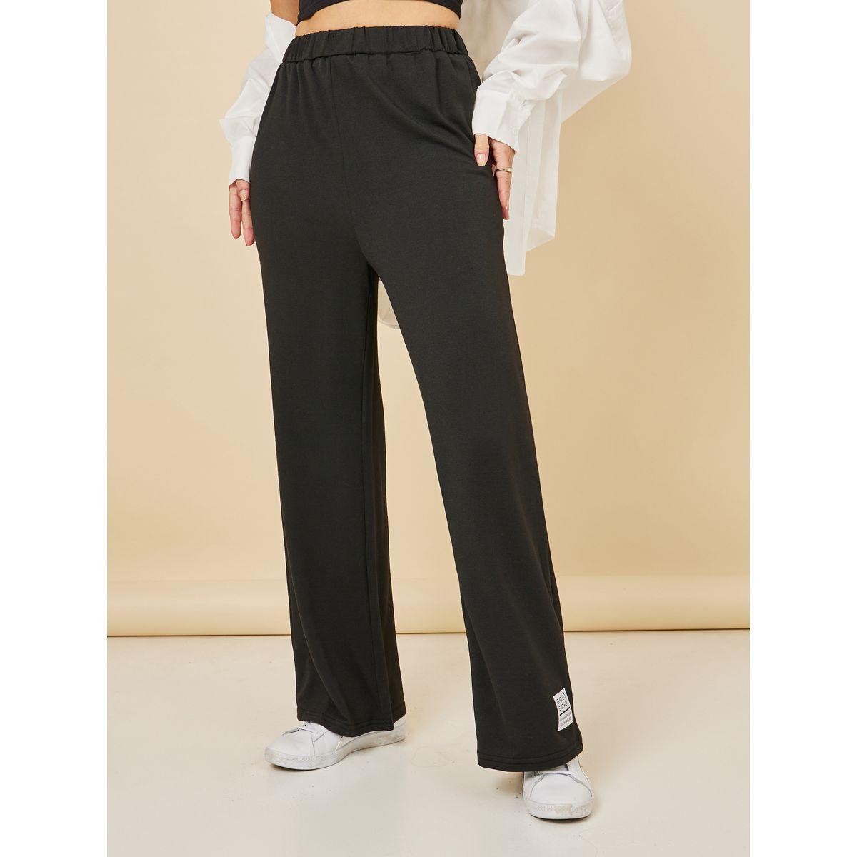 Styli Patchwork Detail Straight Leg Trouser-women-clothing-bottoms-trousers-image-1