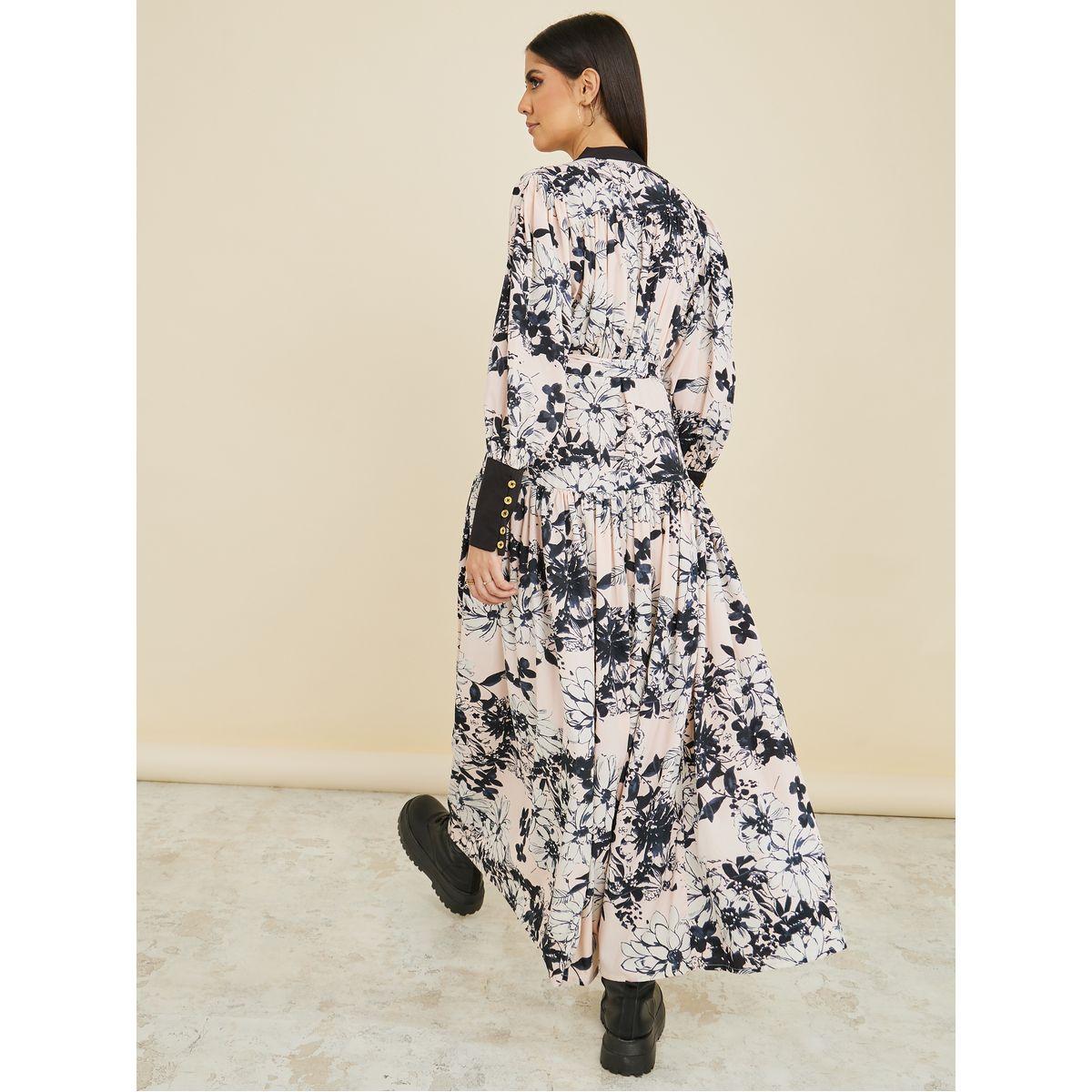 Styli Long Sleeves Floral Print Tiered Maxi Dress-women-clothing-dresses-image-4