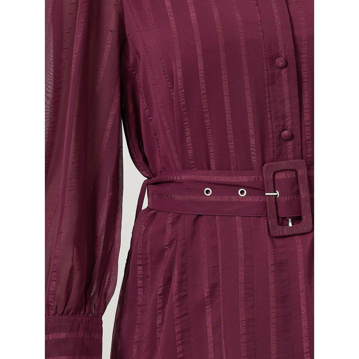 Styli Fold Pleat Belted A-Line Maxi Dress-women-clothing-dresses-image-3