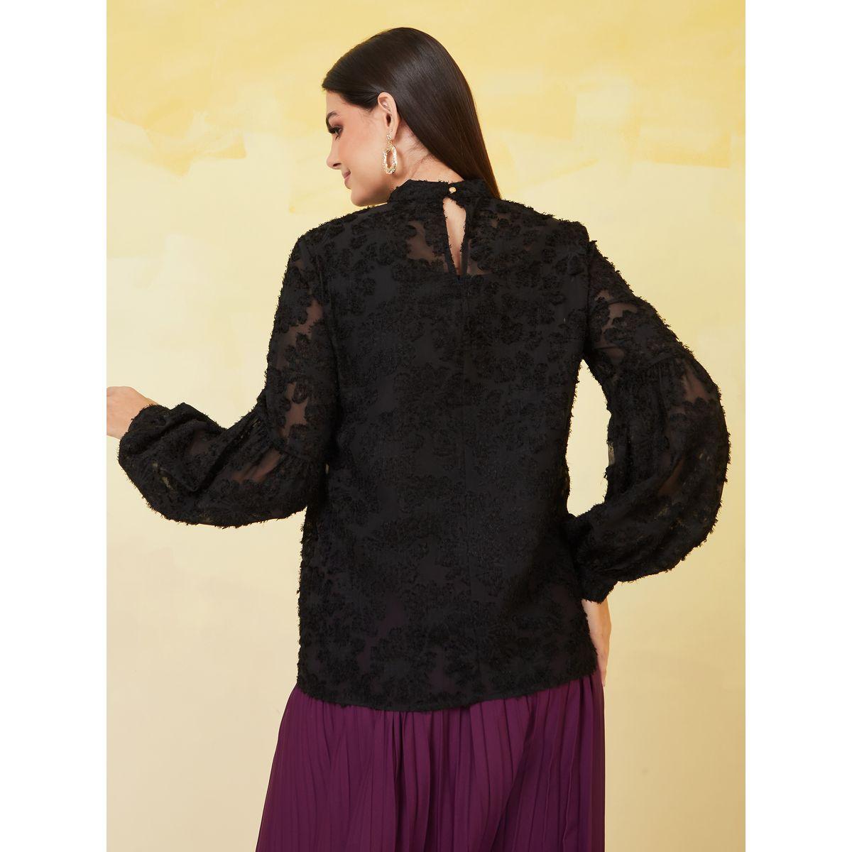 Styli Flocked Floral Regular Fit Blouse-women-clothing-shirtsandblouses-blouses-image-5