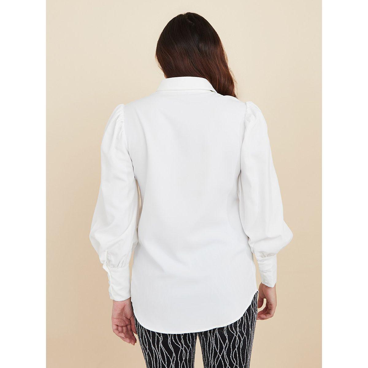 Styli Cuffed Volume Sleeve Regular Fit Longline Shirt-women-clothing-shirtsandblouses-shirts-image-5