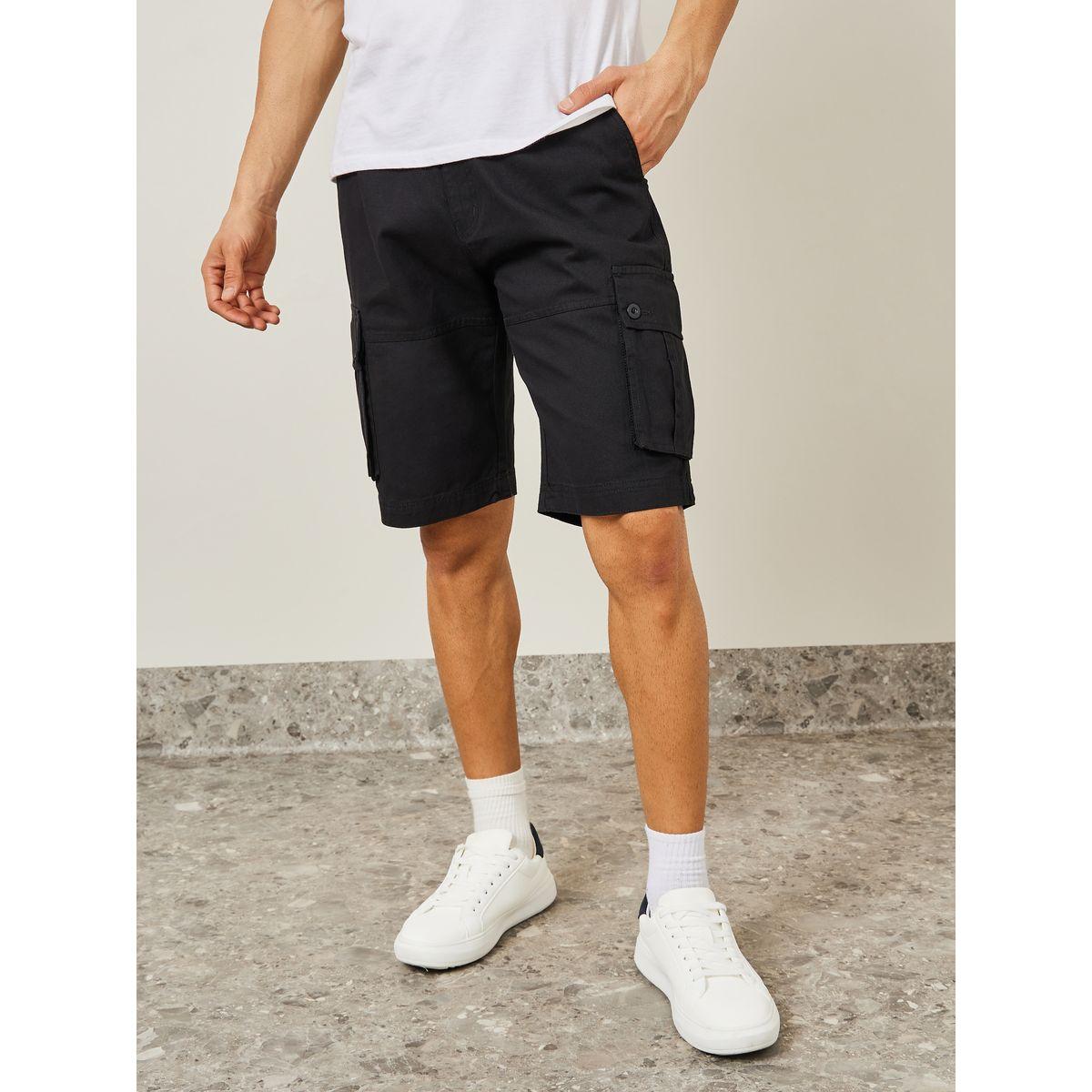 Styli Woven Cargo Shorts with Constructed Waistband Detail-men-clothing-bottoms-shorts-image-2