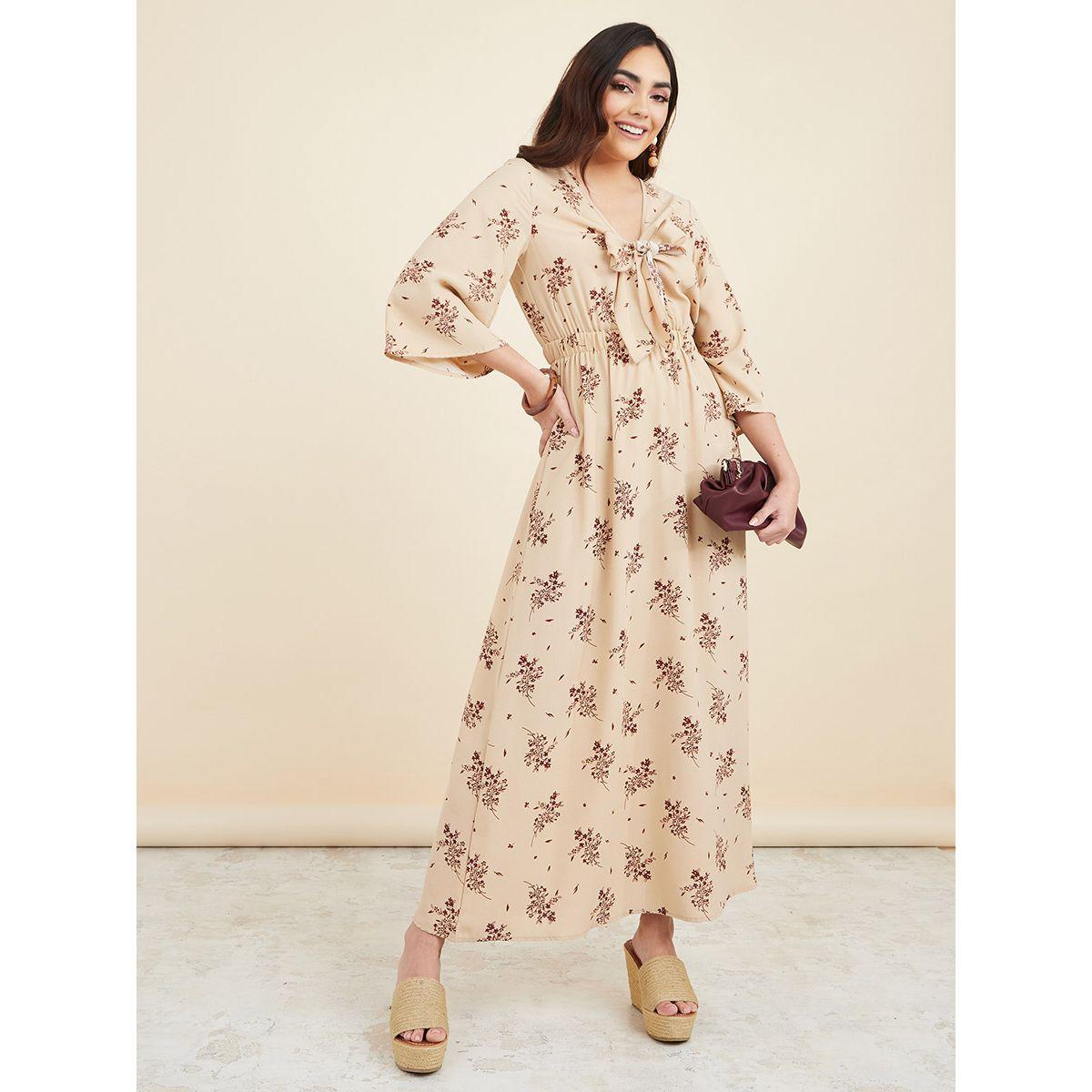 فستان طويل باكمام فلوت-women-clothing-dresses-image-1