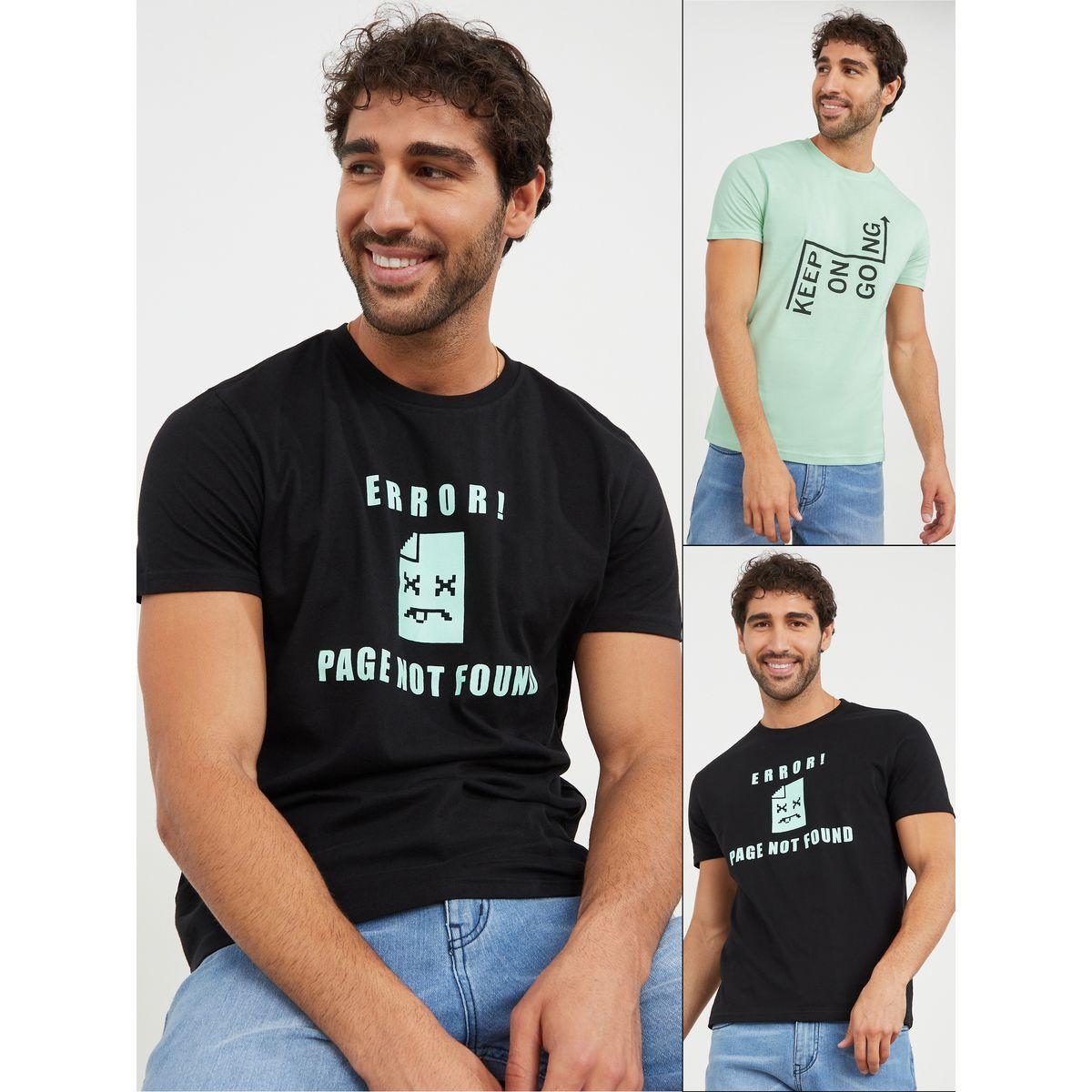 Styli Pack of 2 - Graphic Print Regular Fit T-shirt-men-clothing-tshirtsandpolos-tshirts-image-1