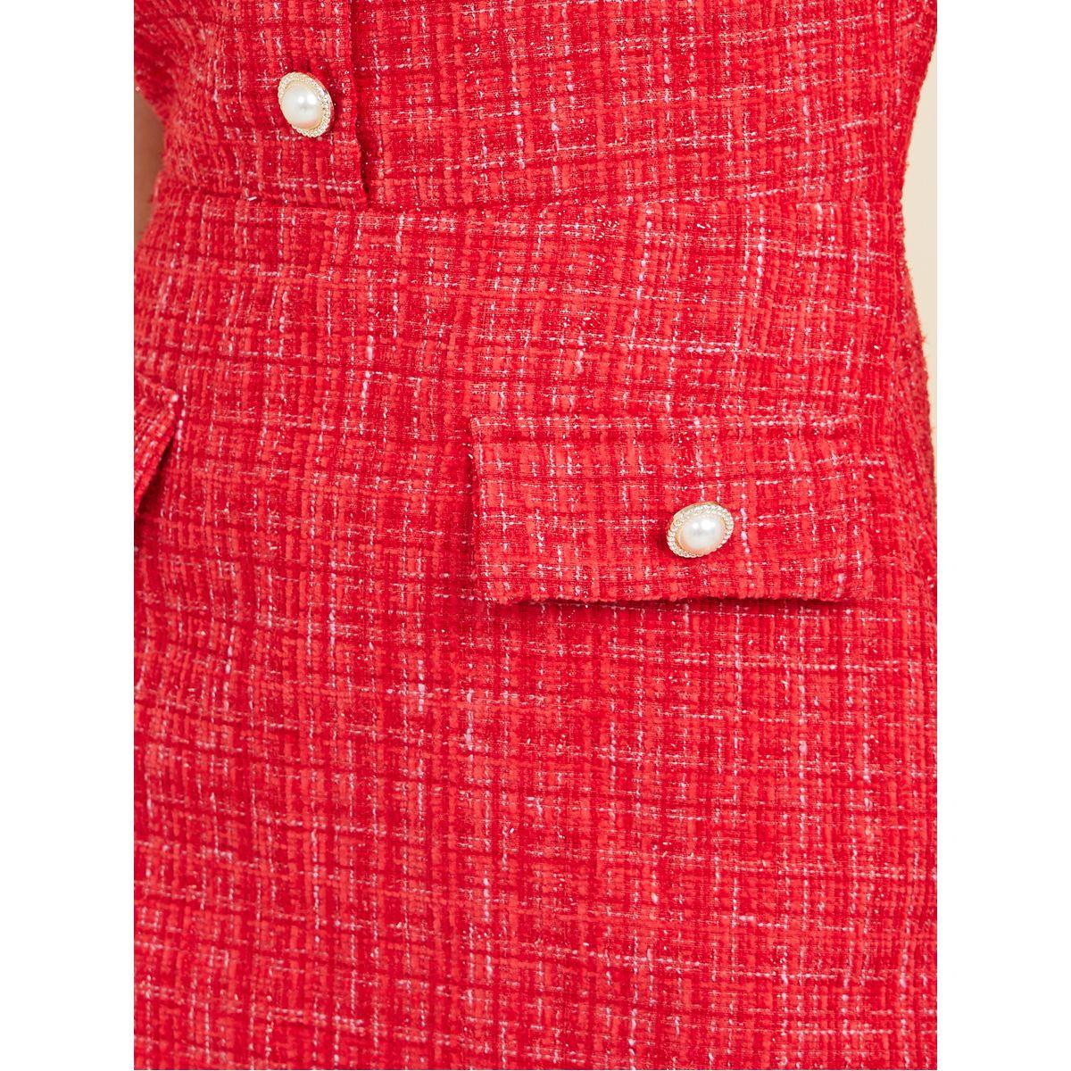 Styli Sleeveless Button Detail Tweed A-Line Midi Dress-women-clothing-dresses-image-3