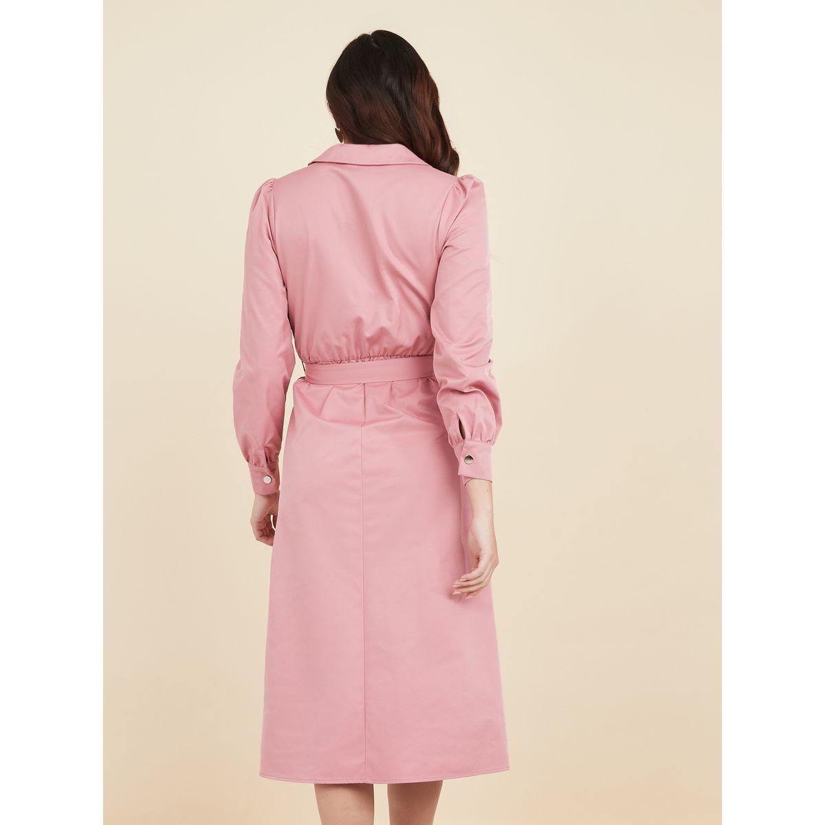 Styli Notch Lapel Blazer Midi Dress with Self Belt-women-clothing-dresses-image-4