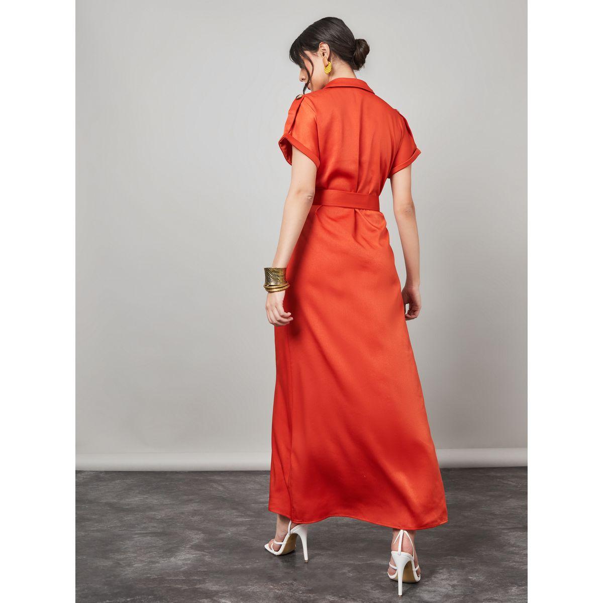 Styli Roll-Up Sleeve Button Detail Shirt Maxi Dress-women-clothing-dresses-image-4