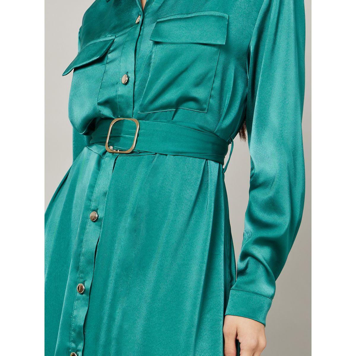 Styli Long Sleeves Shirt Maxi Dress with Side Slit-women-clothing-dresses-image-3