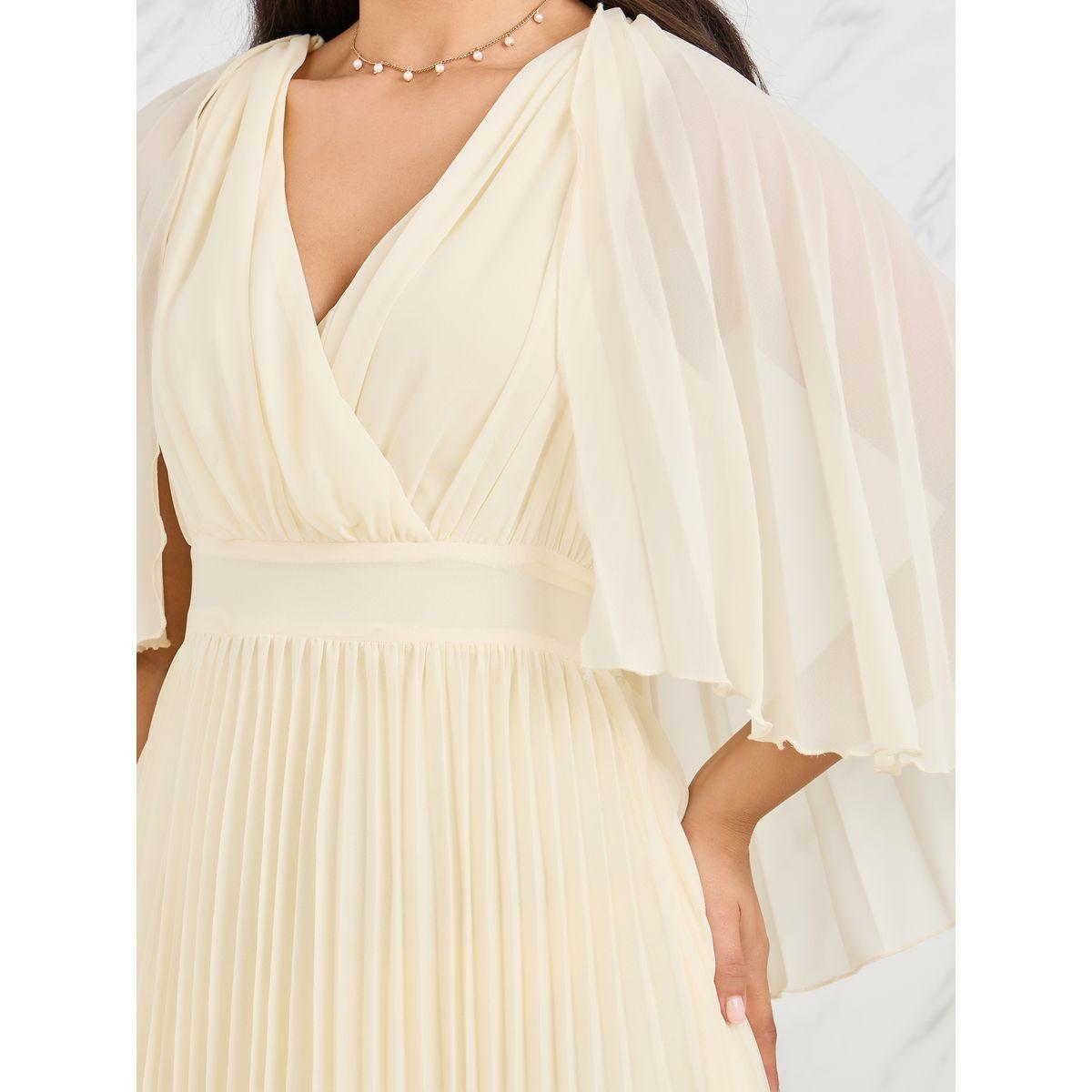 Styli Cape Sleeves Accordion Pleated A-Line Maxi Dress-women-clothing-dresses-image-3