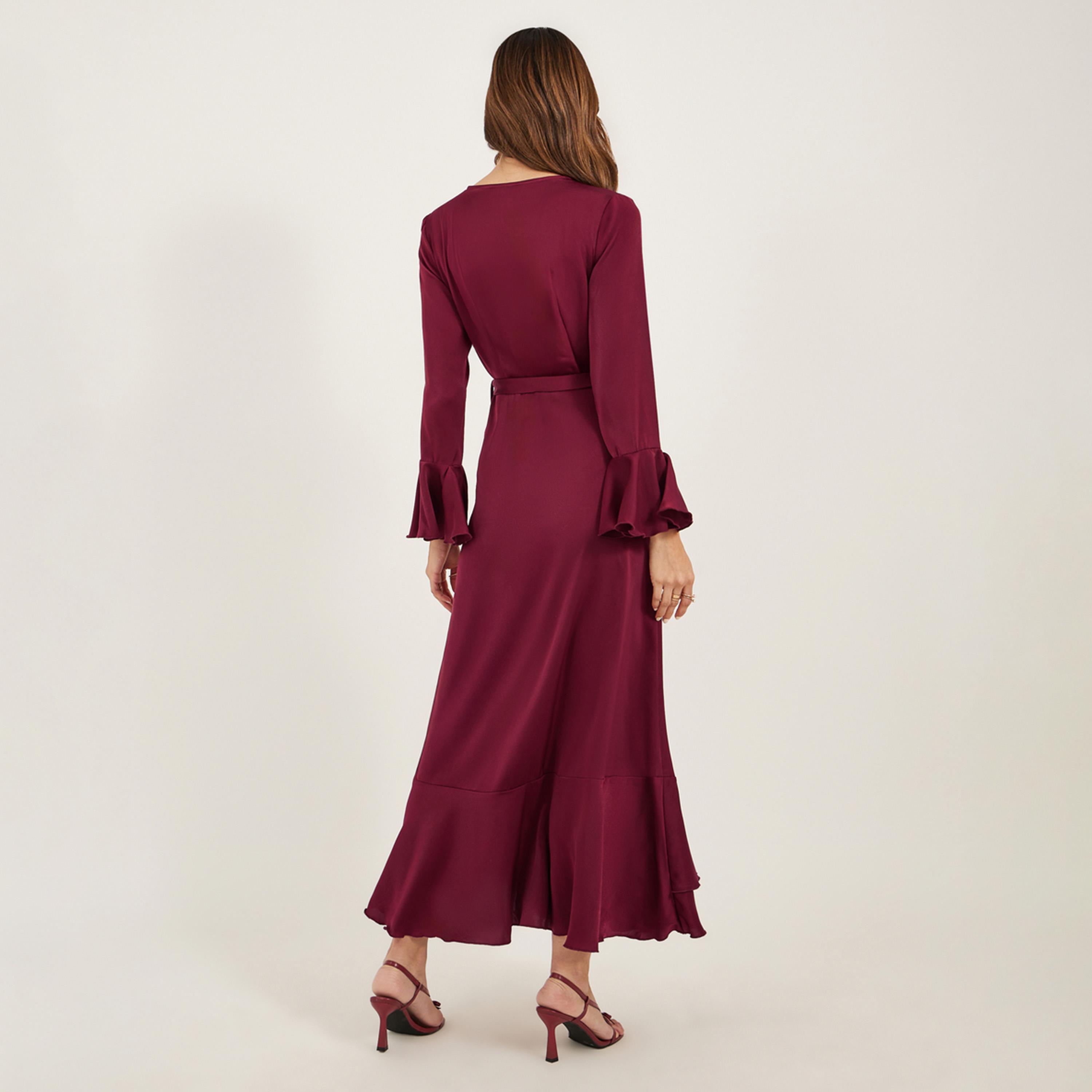 Styli Satin Tie-Up Waist V-Neck A-Line Maxi Dress-women-clothing-dresses-image-5