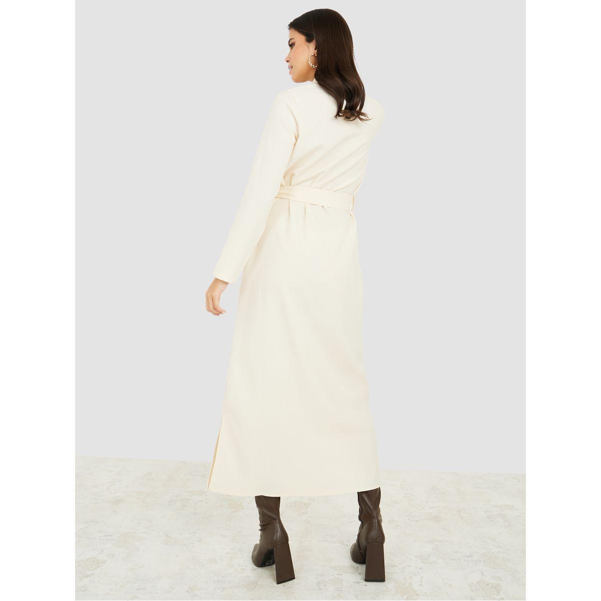 Styli Long Sleeves Plain Shirt Maxi Dress with Self Tie-women-clothing-dresses-image-4