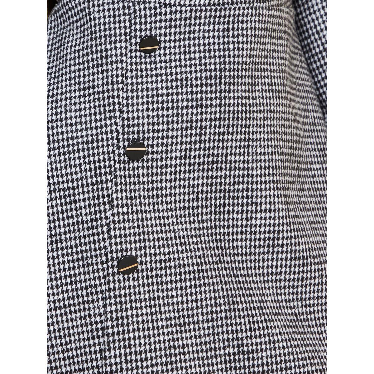 Styli Gingham Check Button Detail A-Line Midi Dress-women-clothing-dresses-image-3
