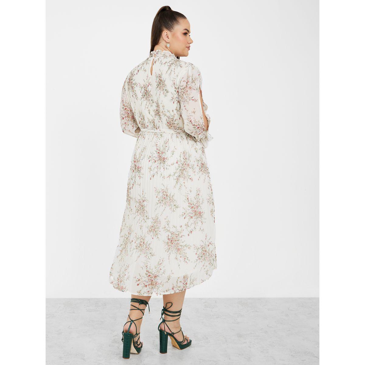 Styli Plus High Neck Floral Print Plisse Midi Dress-women-clothing-dresses-image-4