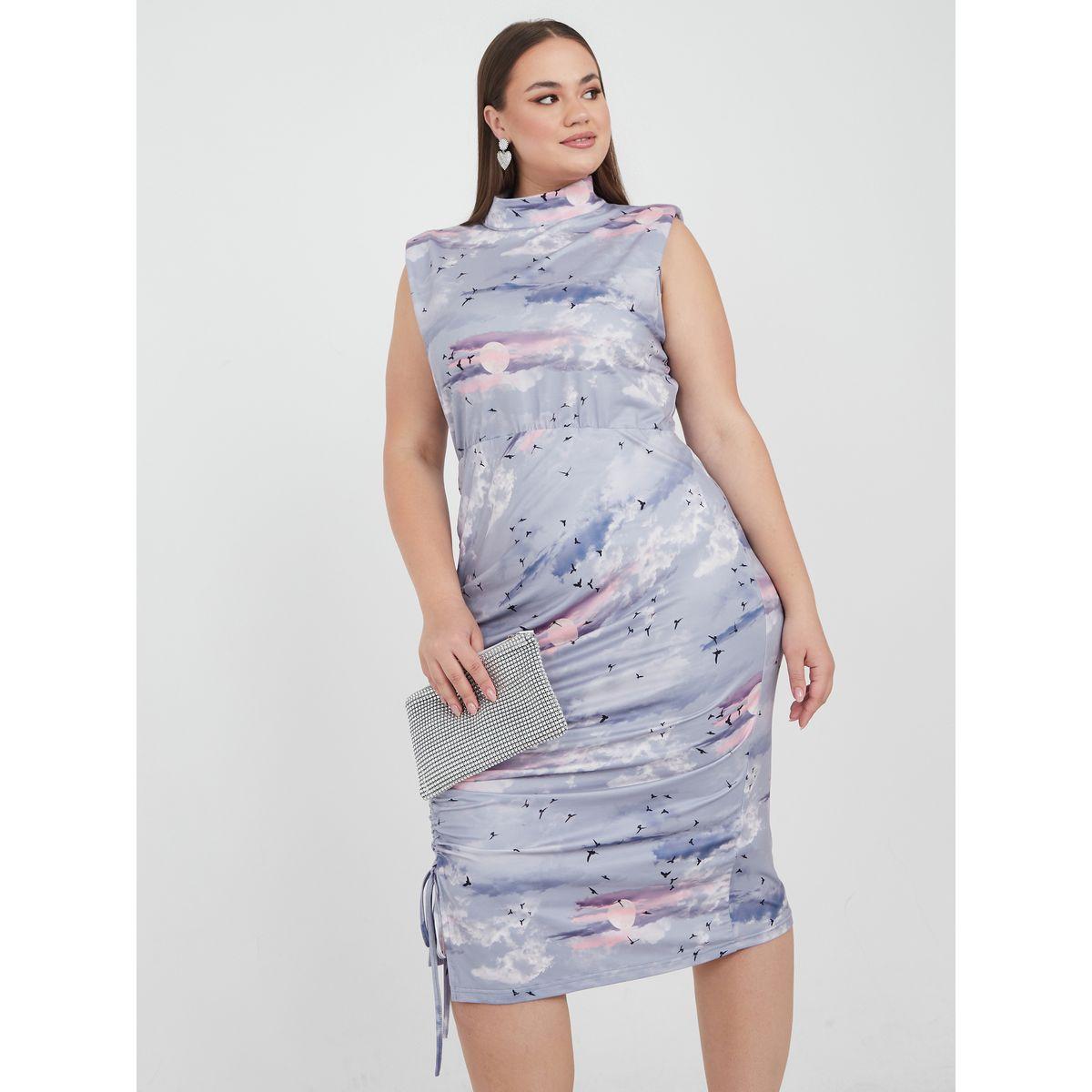 فستان ميدي بتفاصيل مزمومة-women-clothing-dresses-image-2