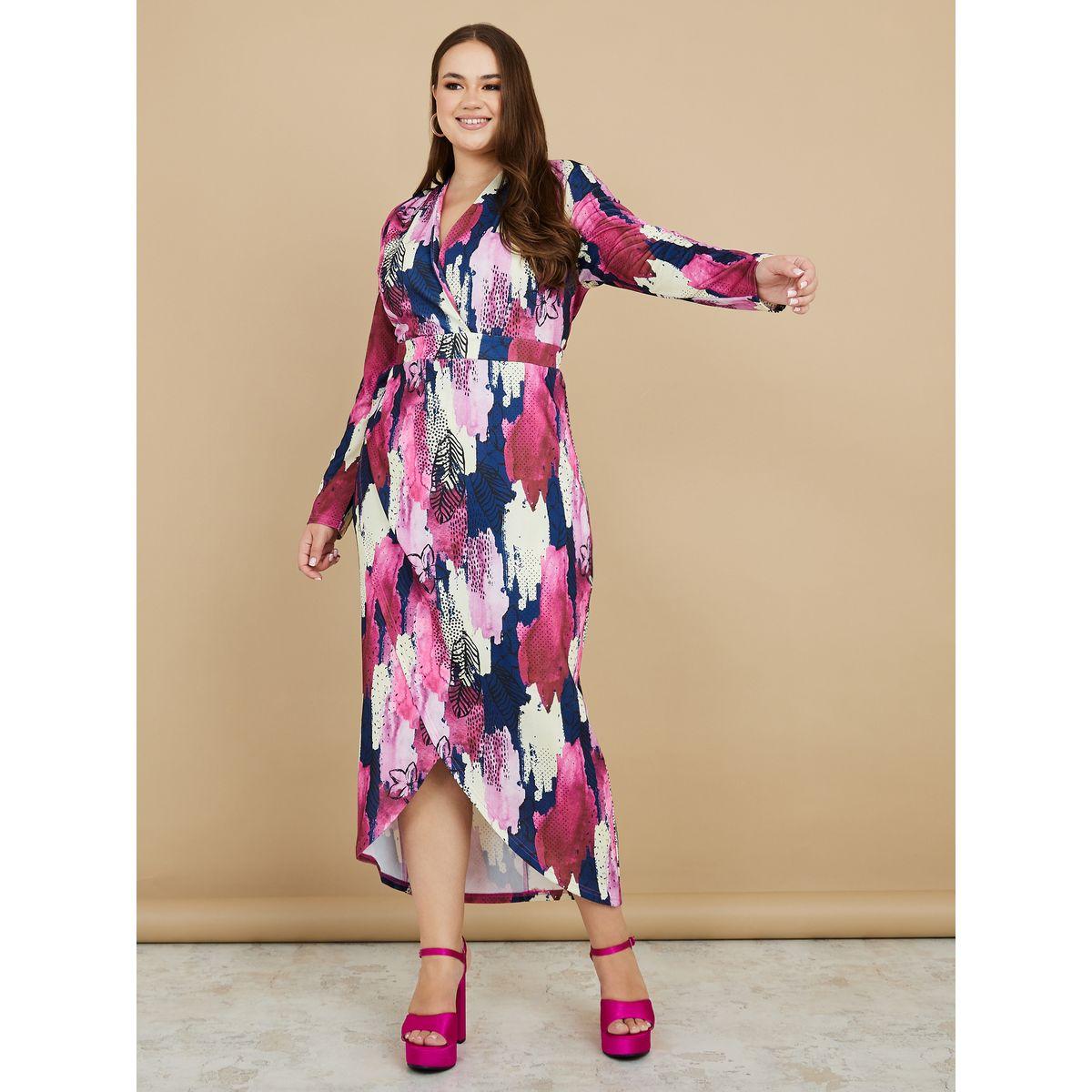 فستان طويل بنمط لف واكمام طويلة-women-clothing-dresses-image-2