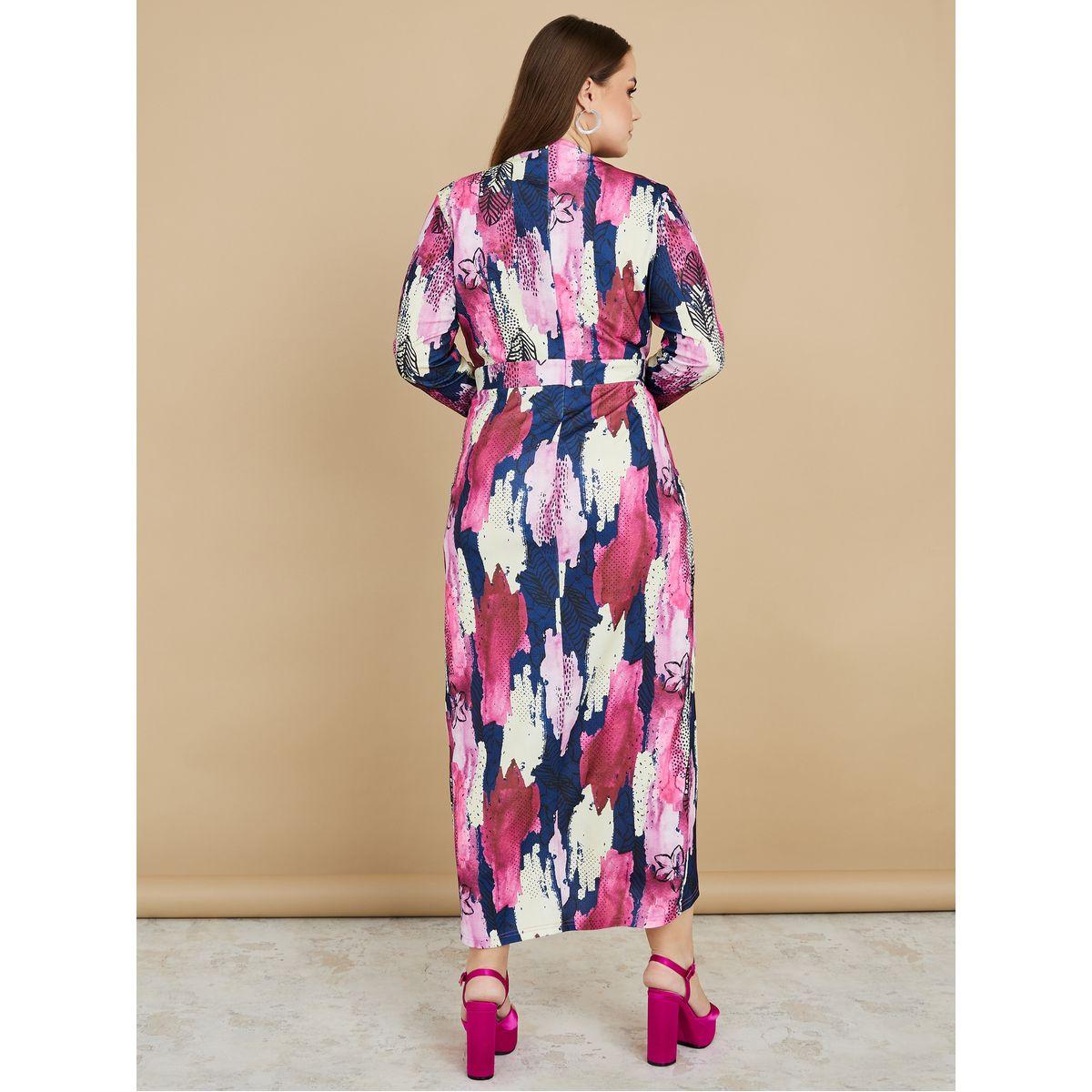 فستان طويل بنمط لف واكمام طويلة-women-clothing-dresses-image-4