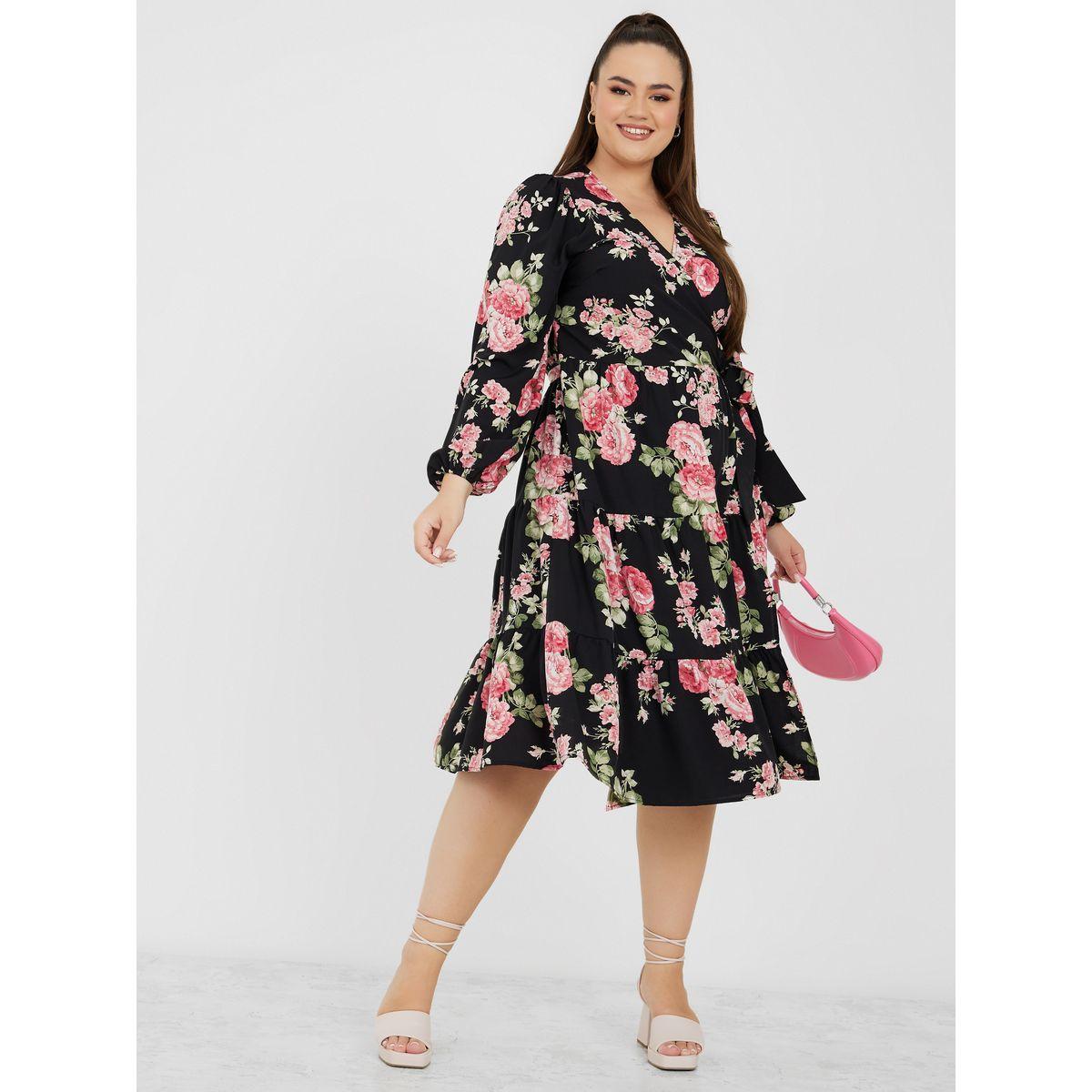 Styli Plus Long Sleeves Floral Print Wrap Midi Dress-women-clothing-dresses-image-2