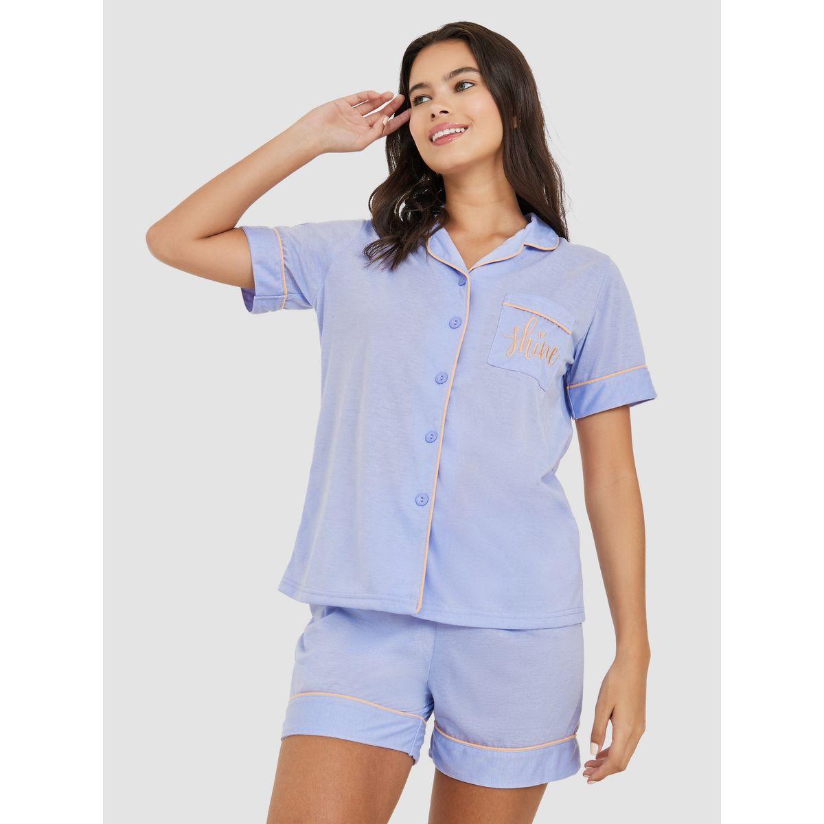 طقم من ( شورت + بلوزة )-women-clothing-nightwear-pyjamas-shortsets-image-1