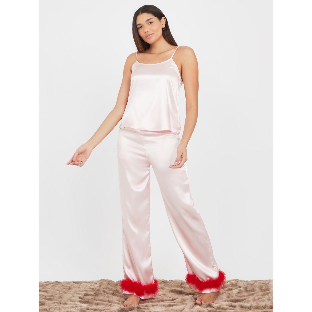مجموعة من 3 ( بلوزة كامي + بنطال + روب )-women-clothing-nightwear-pyjamas-longsets-image-4