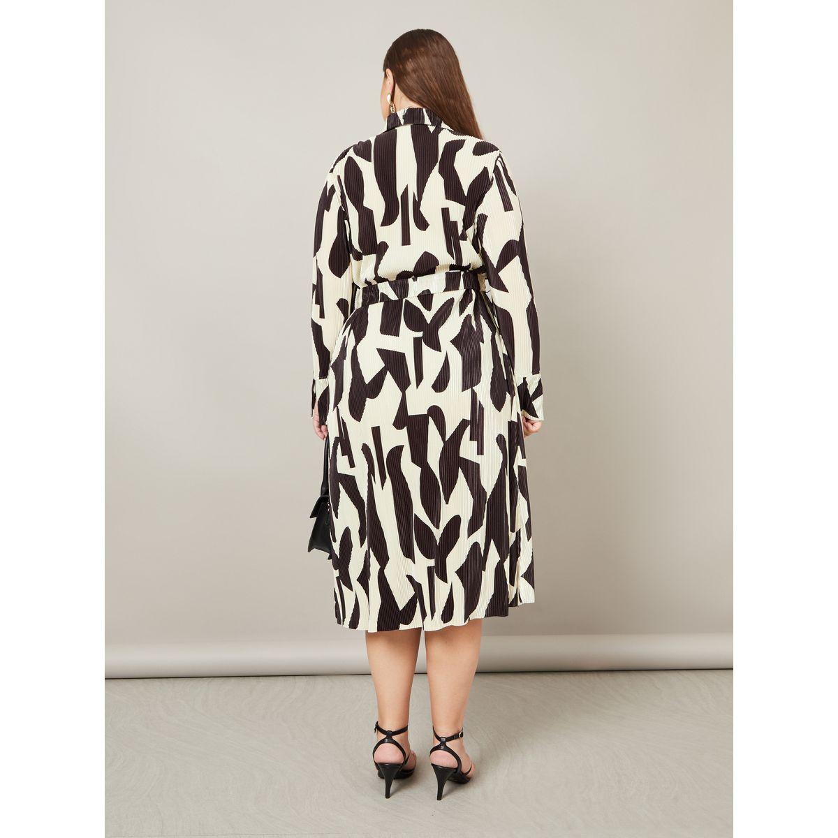 Styli Plus Abstract Print Plisse Shirt Midi Dress-women-clothing-dresses-image-4