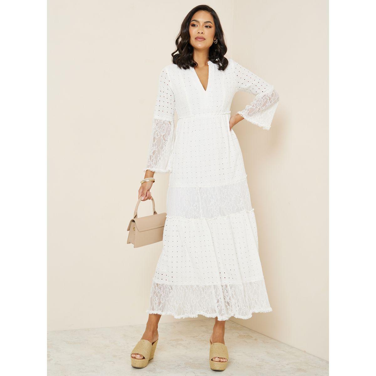 Styli Long Sleeves Schiffli A-Line Maxi Dress-women-clothing-dresses-image-1
