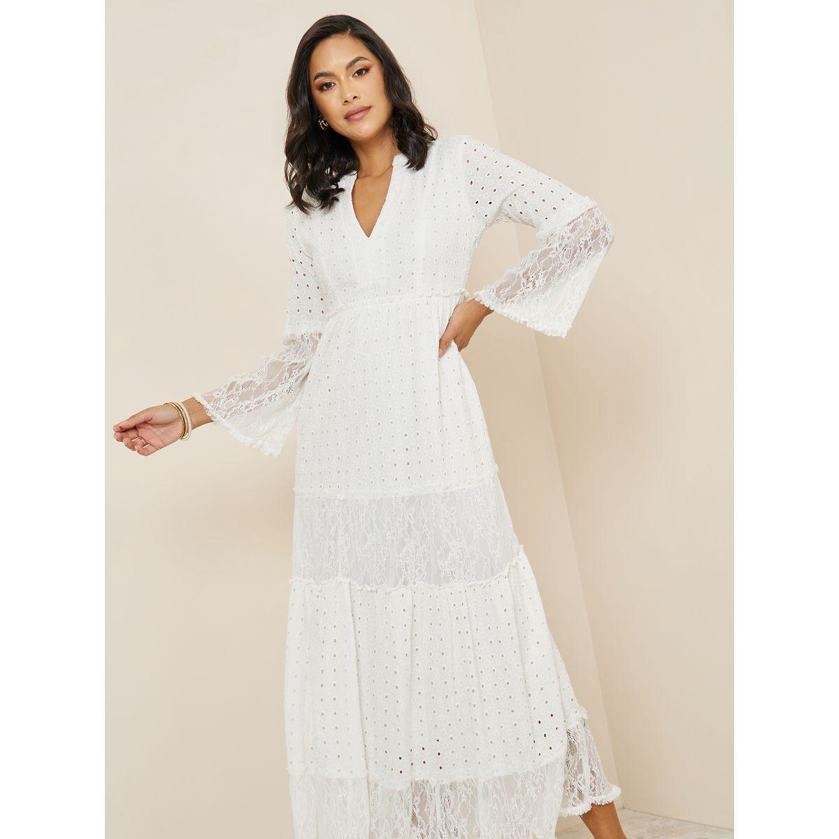 Styli Long Sleeves Schiffli A-Line Maxi Dress-women-clothing-dresses-image-2