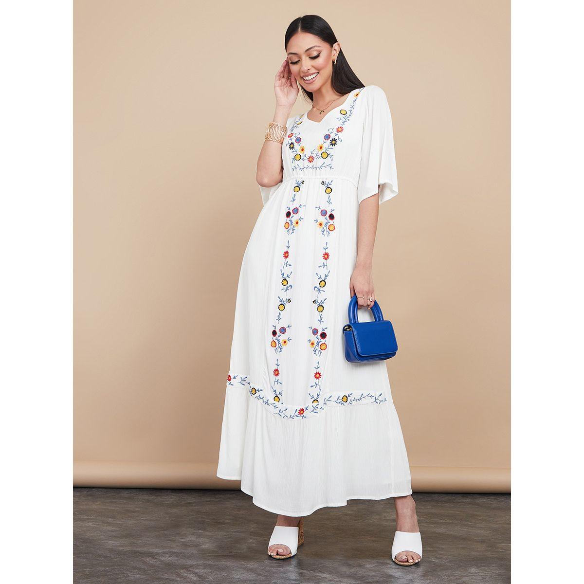 فستان طويل باكمام قصيرة-women-clothing-dresses-image-1