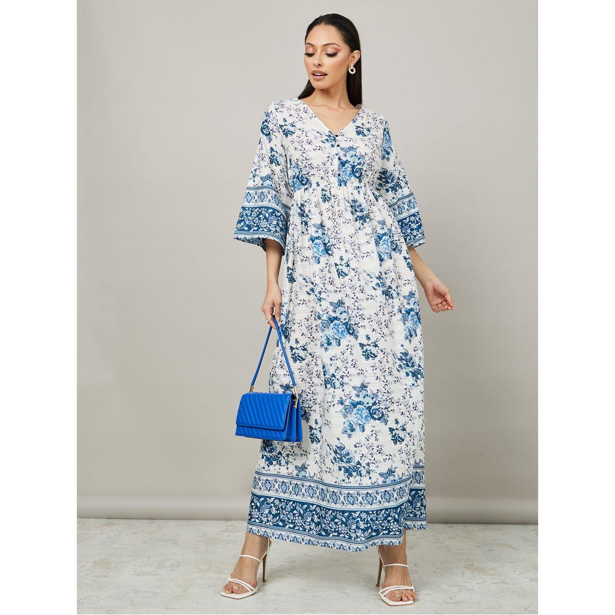 فستان طويل مطبع بزهور-women-clothing-dresses-image-1