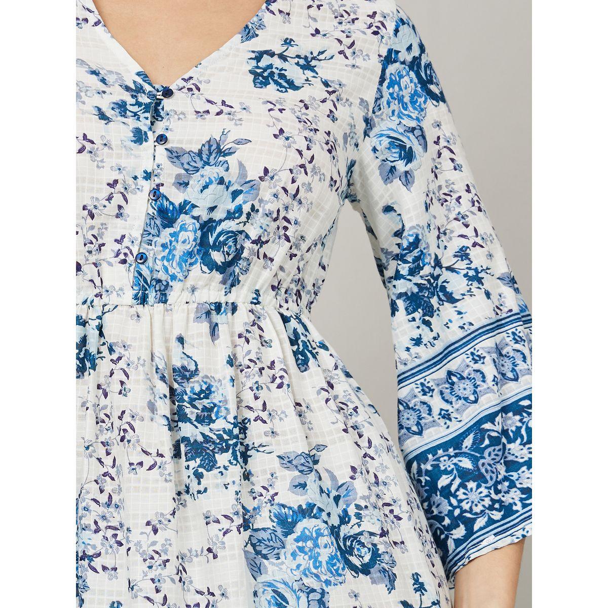 Styli 3/4 Sleeves Floral Print Maxi Dress-women-clothing-dresses-image-3