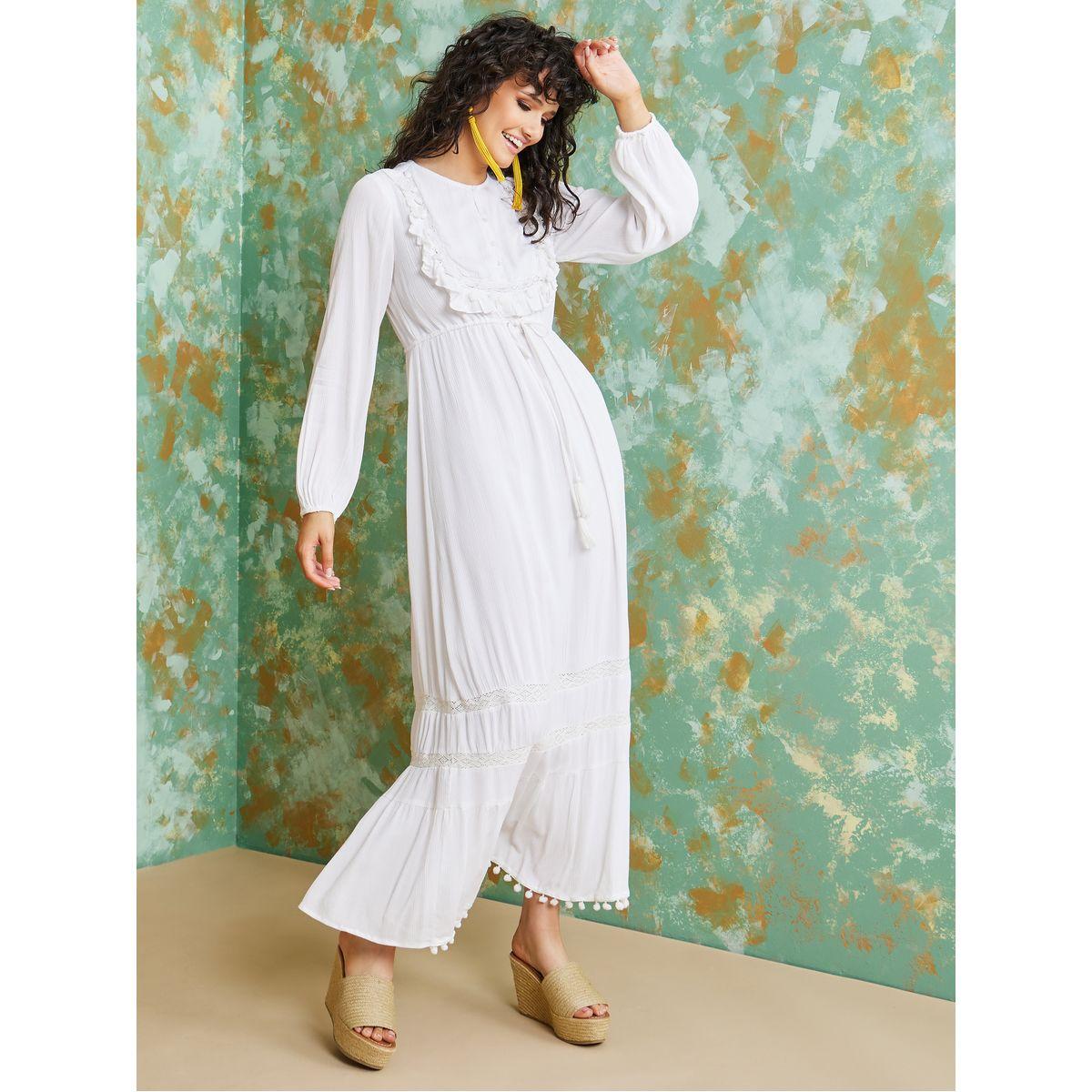 Styli Lace Pom Pom Detail A-Line Maxi Dress-women-clothing-dresses-image-1